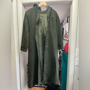 Long Dark Green Wool Vintage Austrian Coat